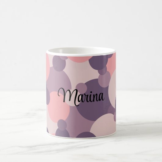 Personalisierte lila-rosa Moleküle Kaffeetasse (Mittel)