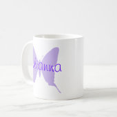 Personalisierte Lila Schmetterlingsform Kaffeetasse (Vorderseite Links)