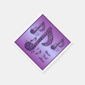 Personalisierte Lila Sparkle-Musiknoten Napkins Serviette (Ecke)
