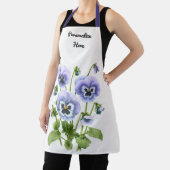 Personalisierte lila Stiefmütterchen Blumen Botani Schürze (InSitu)