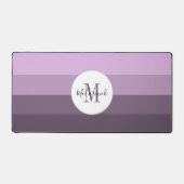 Personalisierte Lila Streifen Monogramm Schreibtischunterlage (Vorderseite)