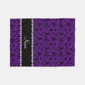 Personalisierte lila Tanzenherznamensbögen Fleecedecke (Vorderseite (Horizontal))