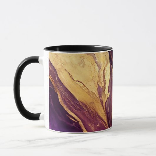 Personalisierte Lila Tasse und Goldmarmor (Links)