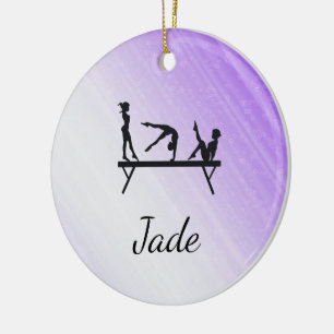 PERSONALISIERTE LILA TURNSCHMUCK KERAMIK ORNAMENT