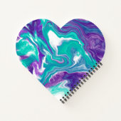 Personalisierte Lila und aquamarine Marmorflüssigk Notizblock (Rückseite)