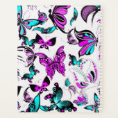 Personalisierte Lila und aquamarine Schmetterlinge Planer (Rückseite)