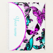 Personalisierte Lila und aquamarine Schmetterlinge Planer (Vorderseite)