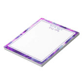 Personalisierte Lila und blaue Abstrakte Kunst Notizblock (Rotiert)