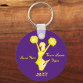 Personalisierte Lila und Gold Chef Schlüsselanhäng Schlüsselanhänger (Vorderseite)