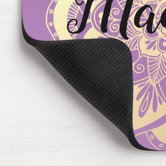 Personalisierte Lila und Gold Mandala Blume Mousepad (Ecke)