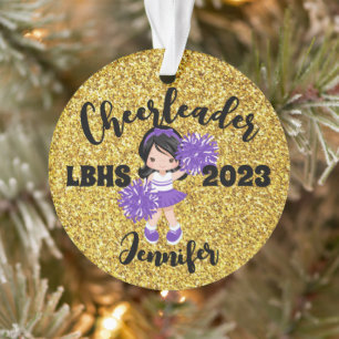 Personalisierte Lila und goldene Kirchendekoration Ornament