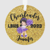 Personalisierte Lila und goldene Kirchendekoration Ornament (Rückseite)
