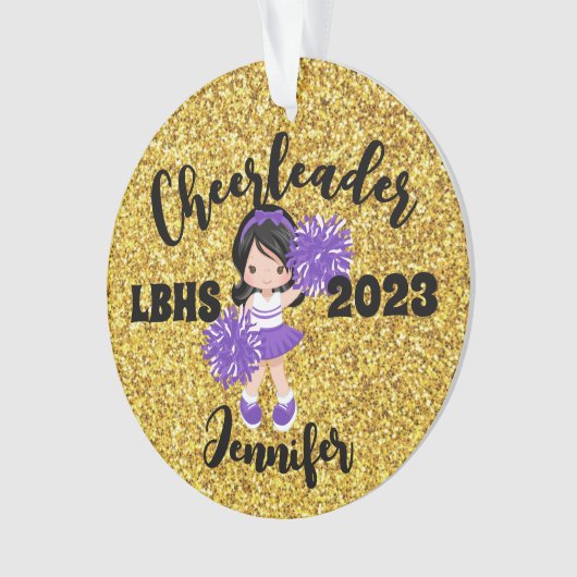 Personalisierte Lila und goldene Kirchendekoration Ornament (Vorderseite)