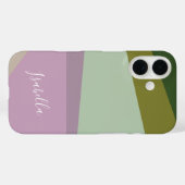 Personalisierte lila und grüne Geometrie Case-Mate iPhone Hülle (Rückseite (Horizontal))