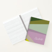 Personalisierte lila und grüne Geometrie Notizblock (Innenseite)