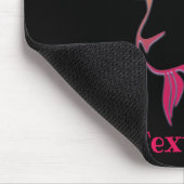 Personalisierte Lila und rosa Ziege auf schwarz Mousepad (Ecke)