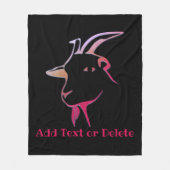 Personalisierte Lila und rosafarbene Ziege Fleecedecke (Vorderseite)