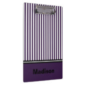 Personalisierte Lila und weiß gestreifte Zwischena Klemmbrett (Rechts)