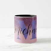 Personalisierte Lila Vintage Geschenke Zweifarbige Tasse (Mittel)