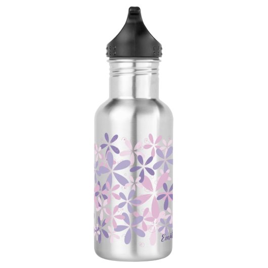Personalisierte Lila Violet Daisy Edelstahlflasche (Rechts)