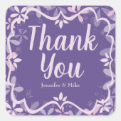 Personalisierte Lila Violet Daisy Quadratischer Aufkleber (Vorderseite)