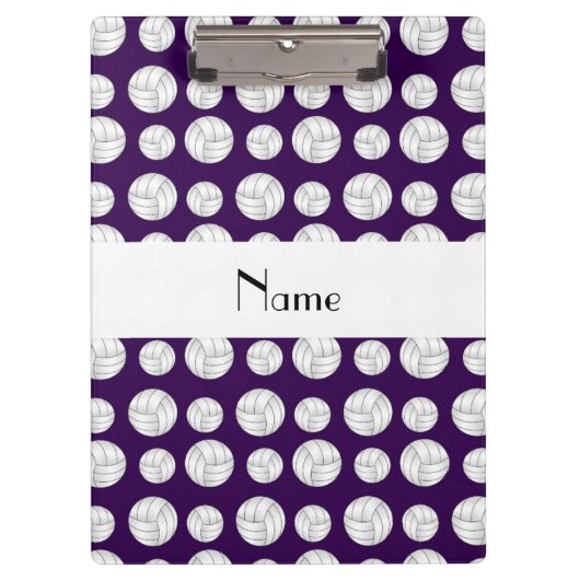 Personalisierte lila Volleybalnamensbälle Klemmbrett (Vorderseite)