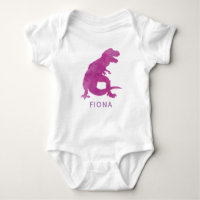 Personalisierte Lila Wasserfarbe Dinosaur Baby Gir