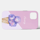Personalisierte Lila Wasserfarbe Eiscreme Case-Mate iPhone Hülle (Rückseite (Horizontal))
