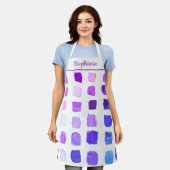 Personalisierte Lila Wasserfarbe Künstliche Schürz Schürze (Getragen)
