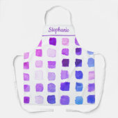 Personalisierte Lila Wasserfarbe Künstliche Schürz Schürze (Vorderseite)