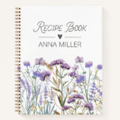Personalisierte Lila Wildblume Blumenrezeptur Buch (Vorderseite)