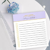 Personalisierte Lilac- und Gold-Liste Notizblock