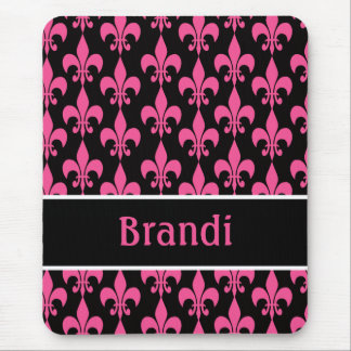 Personalisierte Lilie in Rosa und Schwarz Mousepad