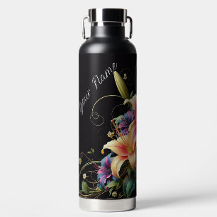 Personalisierte Lilienblume Trinkflasche