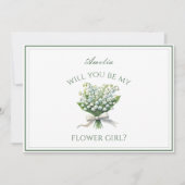 Personalisierte Lily of the Valley Bow Flower Girl Karte (Vorderseite)