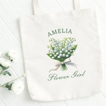 Personalisierte Lily of the Valley Bow Flower Girl