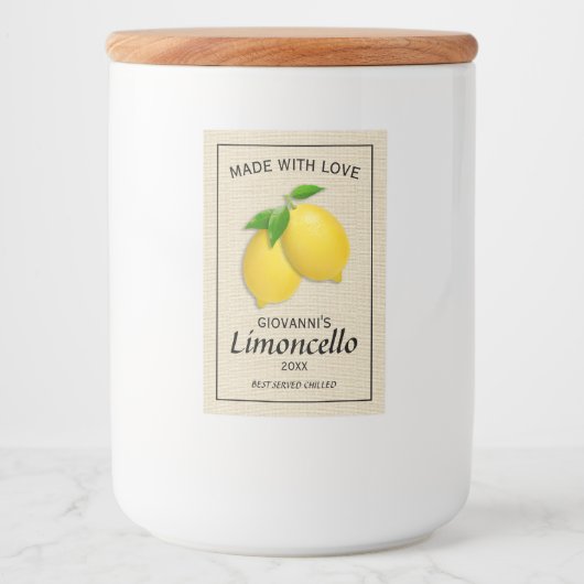 Personalisierte Limoncellon Lemons Lebensmitteletikett (Vorderseite)