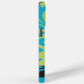 Personalisierte Limone Aqua Gold Damask Case-Mate iPhone Hülle (Rückseite / Rechts)