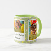 Personalisierte Limone Creme Confetti Custom Fotos Tasse (VorderseiteRechts)