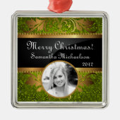 Personalisierte Limone Glitzer-Sequenzierung für b Ornament Aus Metall (Vorne)