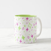 Personalisierte Limone Lila Tasse mit Sternen (VorderseiteRechts)
