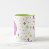 Personalisierte Limone Lila Tasse mit Sternen (Mittel)