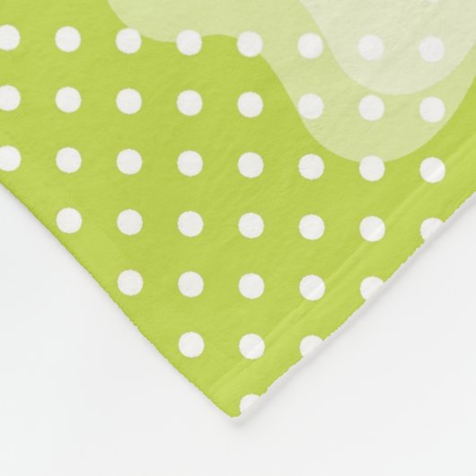 Personalisierte Limone Polka-Punkt-Rosa-Eule Fleecedecke (Ecke)
