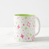 Personalisierte Limone rosa Tasse mit Sternen (VorderseiteRechts)