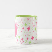 Personalisierte Limone rosa Tasse mit Sternen (Mittel)