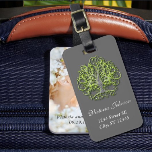 Personalisierte Limone Swirl Tree Roots von Liebe Gepäckanhänger