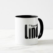 Personalisierte "Linda" Abstrakte Schwarz-Weiß-Kun Tasse (VorderseiteRechts)