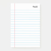 Personalisierte Lined School Notebook-Post-it N Post-it Klebezettel (Vorderseite)