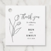 Personalisierte Linie zeichnend Blume minimal Geschenkanhänger (Vorderseite)