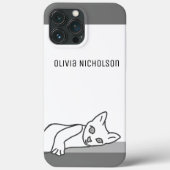 Personalisierte Linie Zeichnend Kitty Cat Case-Mate iPhone Hülle (Rückseite)